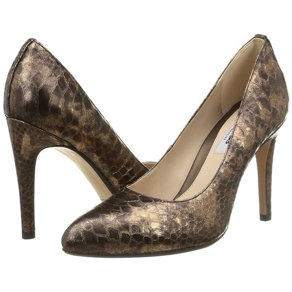 Clarks Narrative Women's SIZE 7.5 Kendra Sienna Bronze Leather Heels‎ Pumps